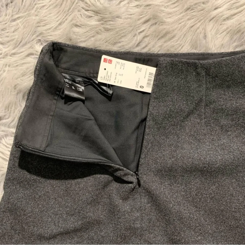New Uniqlo wool blended women dark gray skirt size 0 - Picture 3 of 9